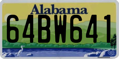 AL license plate 64BW641