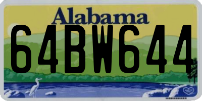 AL license plate 64BW644