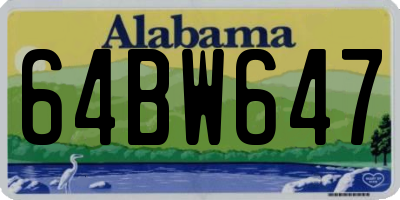 AL license plate 64BW647