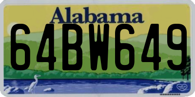 AL license plate 64BW649