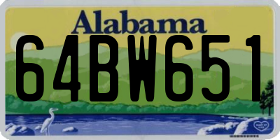 AL license plate 64BW651