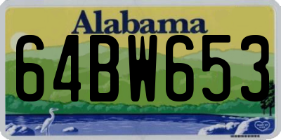 AL license plate 64BW653