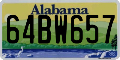 AL license plate 64BW657