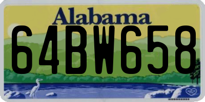 AL license plate 64BW658