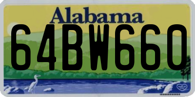 AL license plate 64BW660