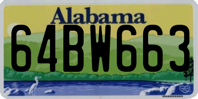 AL license plate 64BW663