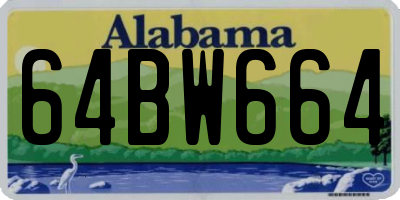 AL license plate 64BW664