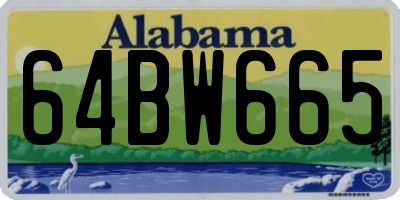 AL license plate 64BW665