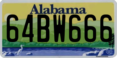 AL license plate 64BW666