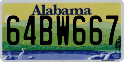 AL license plate 64BW667