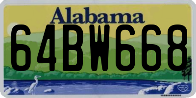 AL license plate 64BW668