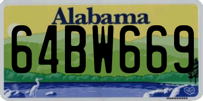 AL license plate 64BW669