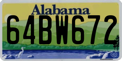 AL license plate 64BW672