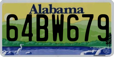 AL license plate 64BW679