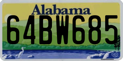 AL license plate 64BW685