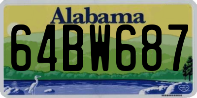 AL license plate 64BW687