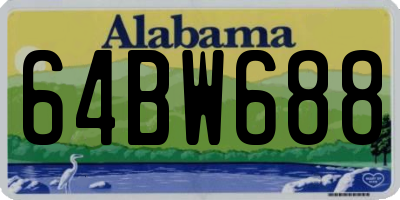 AL license plate 64BW688