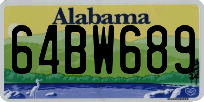 AL license plate 64BW689