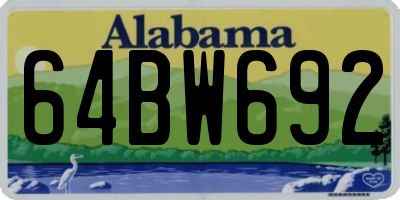 AL license plate 64BW692