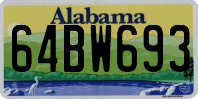 AL license plate 64BW693