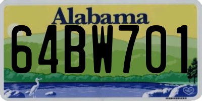 AL license plate 64BW701