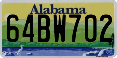 AL license plate 64BW702