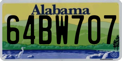 AL license plate 64BW707