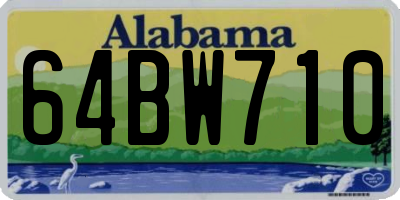 AL license plate 64BW710