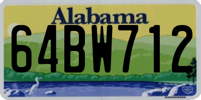 AL license plate 64BW712