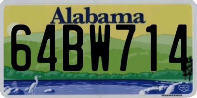 AL license plate 64BW714
