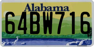 AL license plate 64BW716
