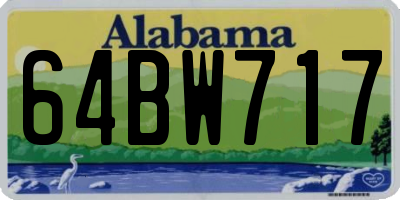 AL license plate 64BW717