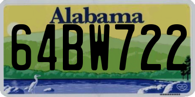 AL license plate 64BW722