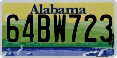 AL license plate 64BW723