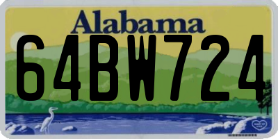 AL license plate 64BW724
