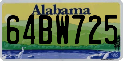 AL license plate 64BW725