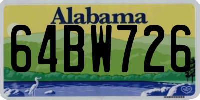 AL license plate 64BW726