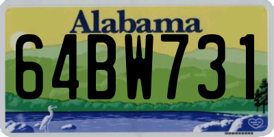 AL license plate 64BW731
