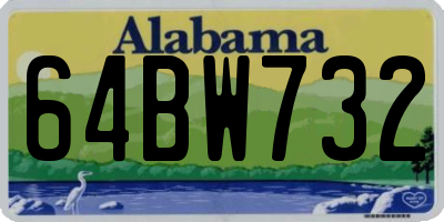 AL license plate 64BW732