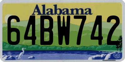 AL license plate 64BW742