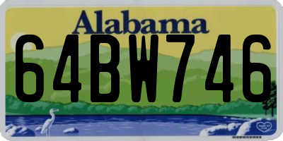 AL license plate 64BW746