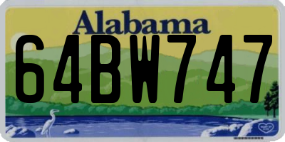 AL license plate 64BW747