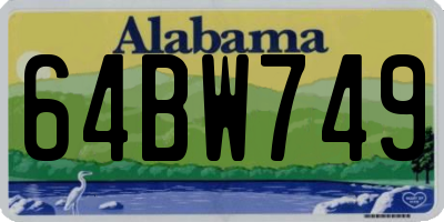 AL license plate 64BW749
