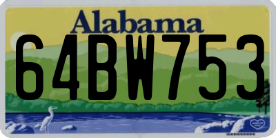 AL license plate 64BW753