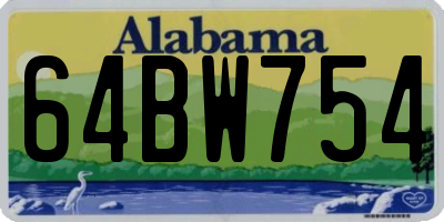 AL license plate 64BW754