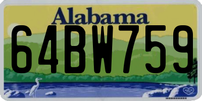 AL license plate 64BW759