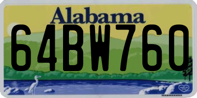 AL license plate 64BW760