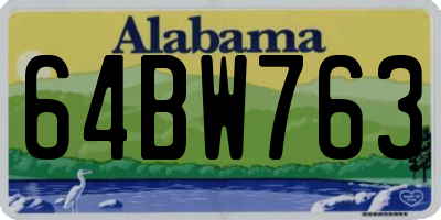 AL license plate 64BW763