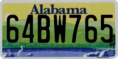 AL license plate 64BW765