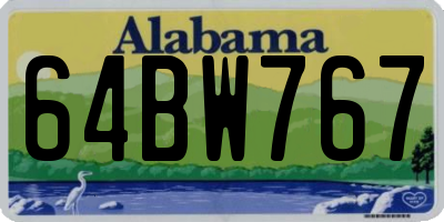 AL license plate 64BW767